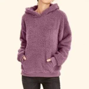 American Eagle Soft Sherpa Hoodie Sweatshirt Cozy dusty Purple Pullover XL